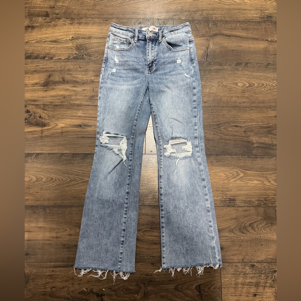 Risen x Freckled Poppy Distressed Cropped Jeans
